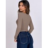 image:imageANRABESS Long Sleeve Shirts for Women Double Lined Crop TopsLight Tan Khaki