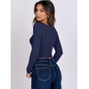 image:imageANRABESS Long Sleeve Shirts for Women Double Lined Crop TopsNavy Blue