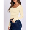 image:imageANRABESS Long Sleeve Shirts for Women Double Lined Crop TopsParchment Apricot