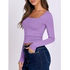 image:imageANRABESS Long Sleeve Shirts for Women Double Lined Crop TopsPurple