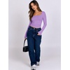 image:imageANRABESS Long Sleeve Shirts for Women Double Lined Crop TopsPurple