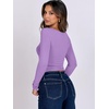 image:imageANRABESS Long Sleeve Shirts for Women Double Lined Crop TopsPurple