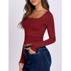 image:imageANRABESS Long Sleeve Shirts for Women Double Lined Crop TopsRed