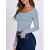 image:imageANRABESS Long Sleeve Shirts for Women Double Lined Crop TopsSky