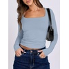 image:imageANRABESS Long Sleeve Shirts for Women Double Lined Crop TopsSky