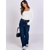 image:imageANRABESS Long Sleeve Shirts for Women Double Lined Crop TopsWhite