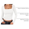 image:imageANRABESS Long Sleeve Shirts for Women Double Lined Crop TopsWhite