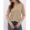 image:imageANRABESS Long Sleeve Shirts for Women Wrinkle Free Crew Neck Fall TopAlmond