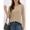 image:imageANRABESS Long Sleeve Shirts for Women Wrinkle Free Crew Neck Fall TopAlmond