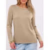 image:imageANRABESS Long Sleeve Shirts for Women Wrinkle Free Crew Neck Fall TopAlmond