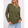 image:imageANRABESS Long Sleeve Shirts for Women Wrinkle Free Crew Neck Fall TopArmy Green