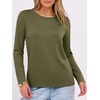 image:imageANRABESS Long Sleeve Shirts for Women Wrinkle Free Crew Neck Fall TopArmy Green