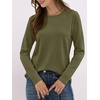 image:imageANRABESS Long Sleeve Shirts for Women Wrinkle Free Crew Neck Fall TopArmy Green