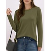 image:imageANRABESS Long Sleeve Shirts for Women Wrinkle Free Crew Neck Fall TopArmy Green