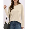 image:imageANRABESS Long Sleeve Shirts for Women Wrinkle Free Crew Neck Fall TopBeige