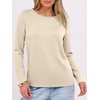 image:imageANRABESS Long Sleeve Shirts for Women Wrinkle Free Crew Neck Fall TopBeige