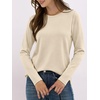 image:imageANRABESS Long Sleeve Shirts for Women Wrinkle Free Crew Neck Fall TopBeige
