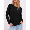 image:imageANRABESS Long Sleeve Shirts for Women Wrinkle Free Crew Neck Fall TopBlack