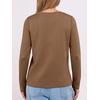 image:imageANRABESS Long Sleeve Shirts for Women Wrinkle Free Crew Neck Fall TopBrown
