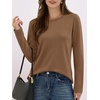 image:imageANRABESS Long Sleeve Shirts for Women Wrinkle Free Crew Neck Fall TopBrown