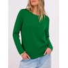 image:imageANRABESS Long Sleeve Shirts for Women Wrinkle Free Crew Neck Fall TopGreen