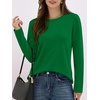 image:imageANRABESS Long Sleeve Shirts for Women Wrinkle Free Crew Neck Fall TopGreen