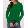 image:imageANRABESS Long Sleeve Shirts for Women Wrinkle Free Crew Neck Fall TopGreen