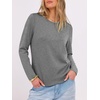 image:imageANRABESS Long Sleeve Shirts for Women Wrinkle Free Crew Neck Fall TopGrey