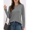 image:imageANRABESS Long Sleeve Shirts for Women Wrinkle Free Crew Neck Fall TopGrey