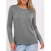 image:imageANRABESS Long Sleeve Shirts for Women Wrinkle Free Crew Neck Fall TopGrey