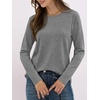 image:imageANRABESS Long Sleeve Shirts for Women Wrinkle Free Crew Neck Fall TopGrey