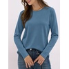 image:imageANRABESS Long Sleeve Shirts for Women Wrinkle Free Crew Neck Fall TopGrey Blue
