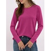 image:imageANRABESS Long Sleeve Shirts for Women Wrinkle Free Crew Neck Fall TopHot Pink