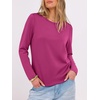 image:imageANRABESS Long Sleeve Shirts for Women Wrinkle Free Crew Neck Fall TopHot Pink