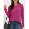 image:imageANRABESS Long Sleeve Shirts for Women Wrinkle Free Crew Neck Fall TopHot Pink