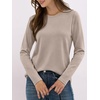 image:imageANRABESS Long Sleeve Shirts for Women Wrinkle Free Crew Neck Fall TopKhaki