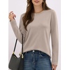 image:imageANRABESS Long Sleeve Shirts for Women Wrinkle Free Crew Neck Fall TopKhaki