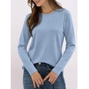 image:imageANRABESS Long Sleeve Shirts for Women Wrinkle Free Crew Neck Fall TopLight Blue