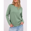 image:imageANRABESS Long Sleeve Shirts for Women Wrinkle Free Crew Neck Fall TopLight Green