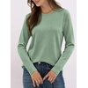 image:imageANRABESS Long Sleeve Shirts for Women Wrinkle Free Crew Neck Fall TopLight Green