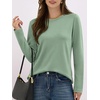 image:imageANRABESS Long Sleeve Shirts for Women Wrinkle Free Crew Neck Fall TopLight Green