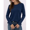 image:imageANRABESS Long Sleeve Shirts for Women Wrinkle Free Crew Neck Fall TopNavy Blue