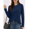 image:imageANRABESS Long Sleeve Shirts for Women Wrinkle Free Crew Neck Fall TopNavy Blue