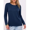 image:imageANRABESS Long Sleeve Shirts for Women Wrinkle Free Crew Neck Fall TopNavy Blue