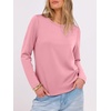 image:imageANRABESS Long Sleeve Shirts for Women Wrinkle Free Crew Neck Fall TopPink