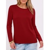 image:imageANRABESS Long Sleeve Shirts for Women Wrinkle Free Crew Neck Fall TopRed