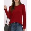 image:imageANRABESS Long Sleeve Shirts for Women Wrinkle Free Crew Neck Fall TopRed