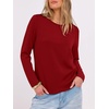 image:imageANRABESS Long Sleeve Shirts for Women Wrinkle Free Crew Neck Fall TopRed