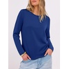 image:imageANRABESS Long Sleeve Shirts for Women Wrinkle Free Crew Neck Fall TopRoyal Blue