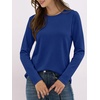 image:imageANRABESS Long Sleeve Shirts for Women Wrinkle Free Crew Neck Fall TopRoyal Blue